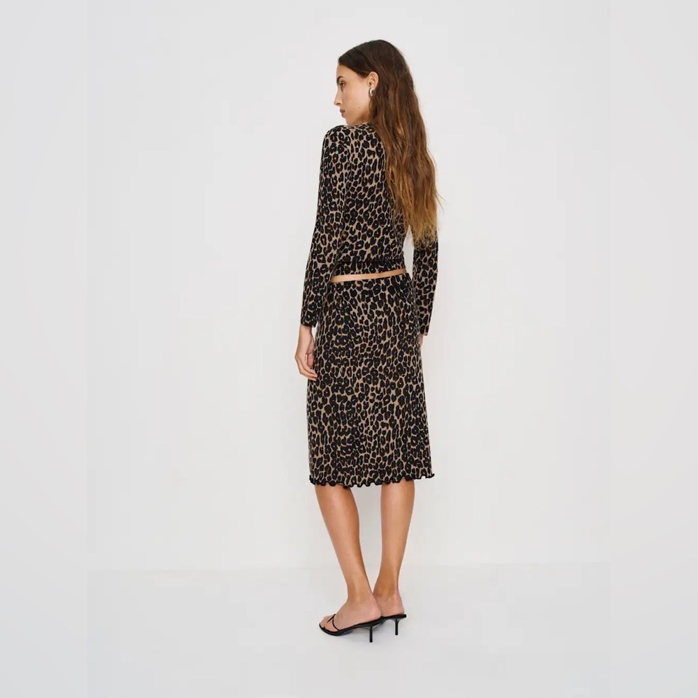 NWT Reformation Nicola Regenerative Merino Skirt Brown - Picture 3 of 6